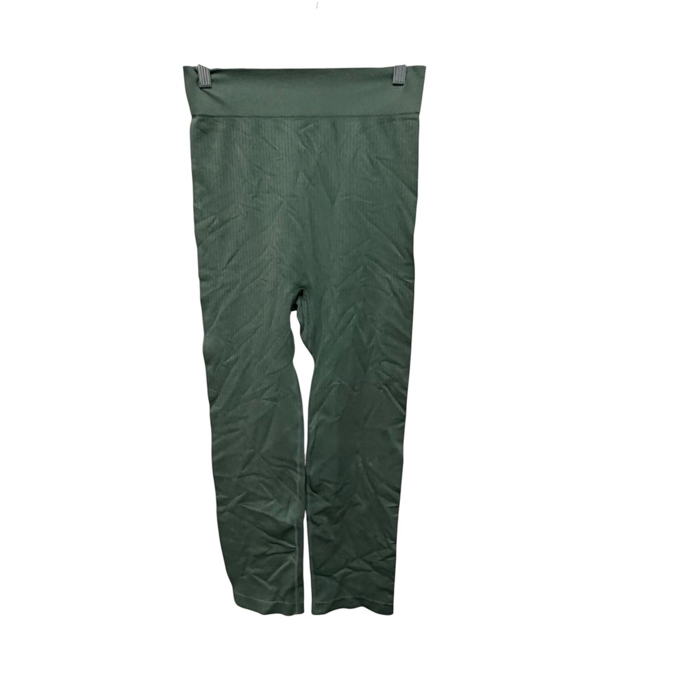 Arula Women's A 14/16 1X Dark Green Ribbed High Rise Flare Leggings Pants